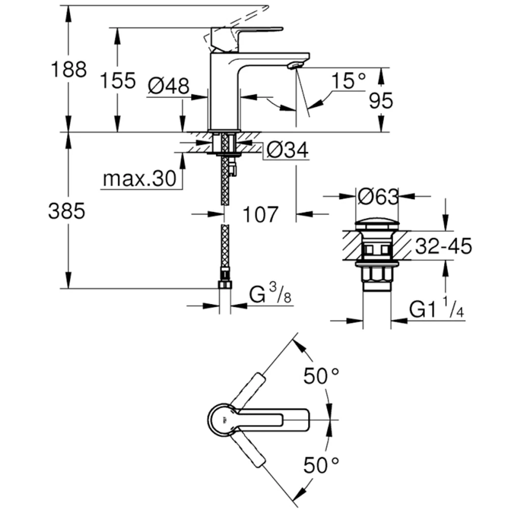 Grohe Lineare New Tek Kumandalı Nikel Lavabo Bataryası - 23791AL1 Hemen Al