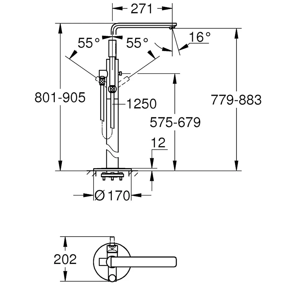 Grohe Lineare New Yerden Nikel Küvet Bataryası - 23792AL1 Hemen Al