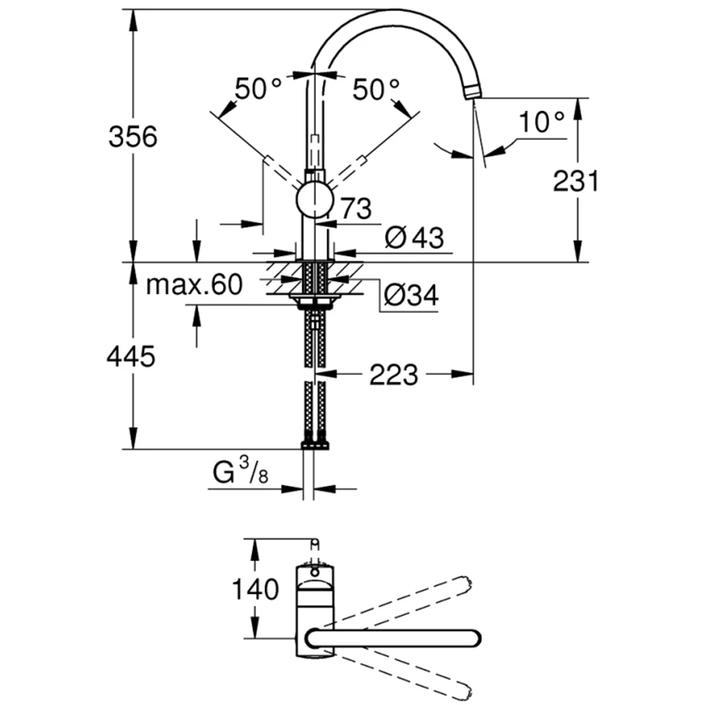 Grohe Minta Tek Kumandalı Nikel Eviye Bataryası - 32917AL0 Hemen Al