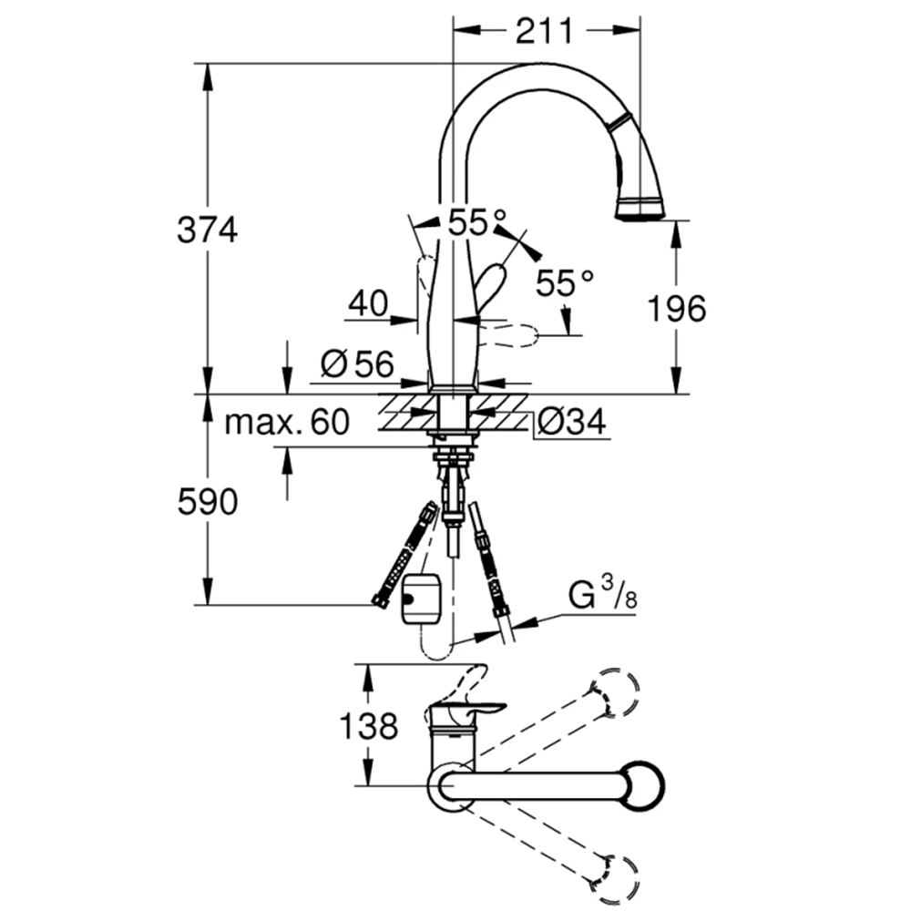 Grohe Parkfield Tek Kumandalı Eviye Bataryası - 30215001 Hemen Al