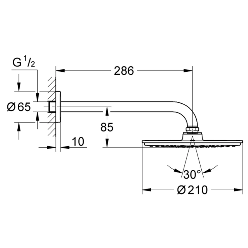 Grohe Rainshower Cosmopolitan Metal Tek Akışlı Tepe Duşu Seti - 26062000 Hemen Al