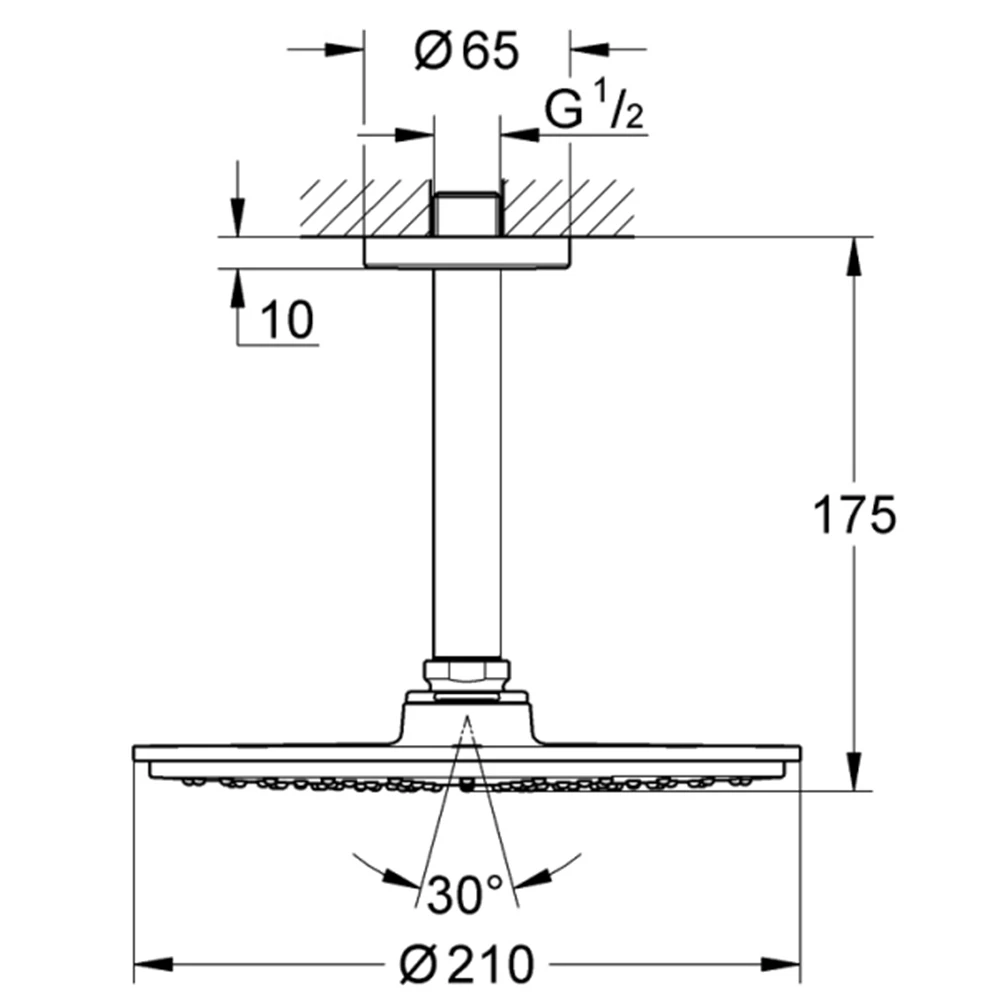 Grohe Rainshower Cosmopolitan Metal Tek Akışlı Tepe Duşu Seti - 26063000 Hemen Al