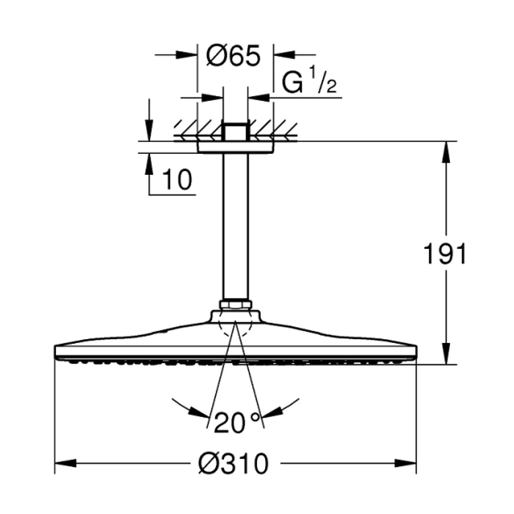 Grohe Rainshower Mono Tek Akışlı Tepe Duşu Seti - 26560000 Hemen Al