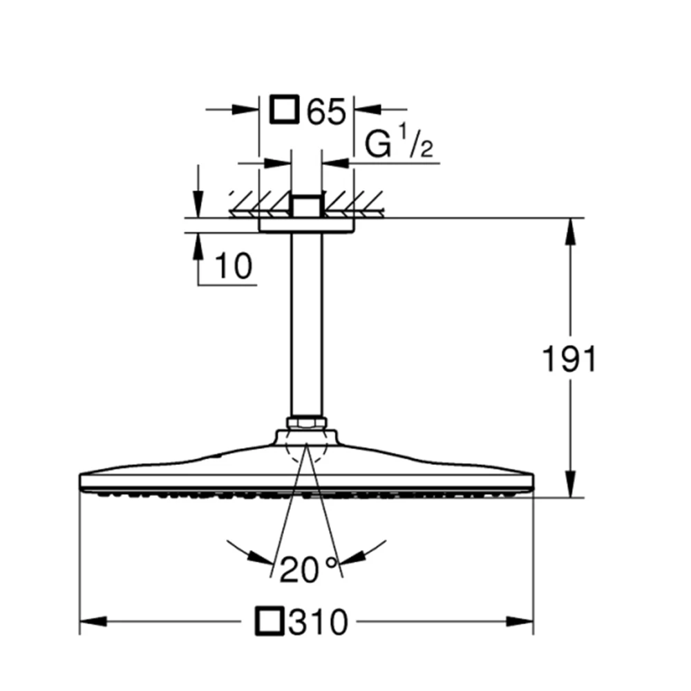 Grohe Rainshower Mono Tepe Duşu Seti Tek Akışlı - 26566DC0 Hemen Al