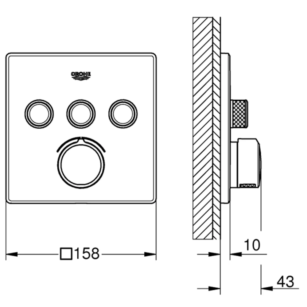 Grohe SmartControl Mixer 3 Valfli Akış Kontrollü Ankastre Duş Bataryası - 29149000 Hemen Al