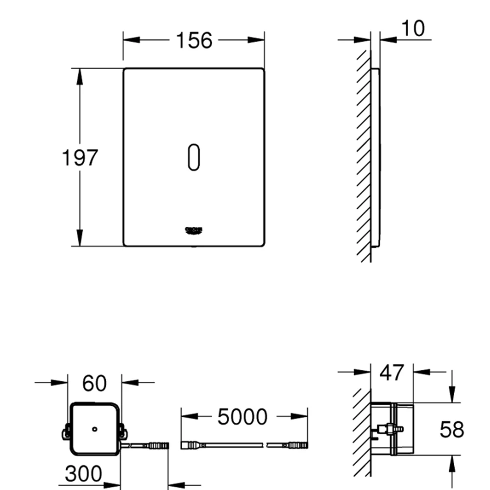 Grohe Tectron Bau E Fotoselli Siyah Kumanda Paneli - 39881KF0 Hemen Al