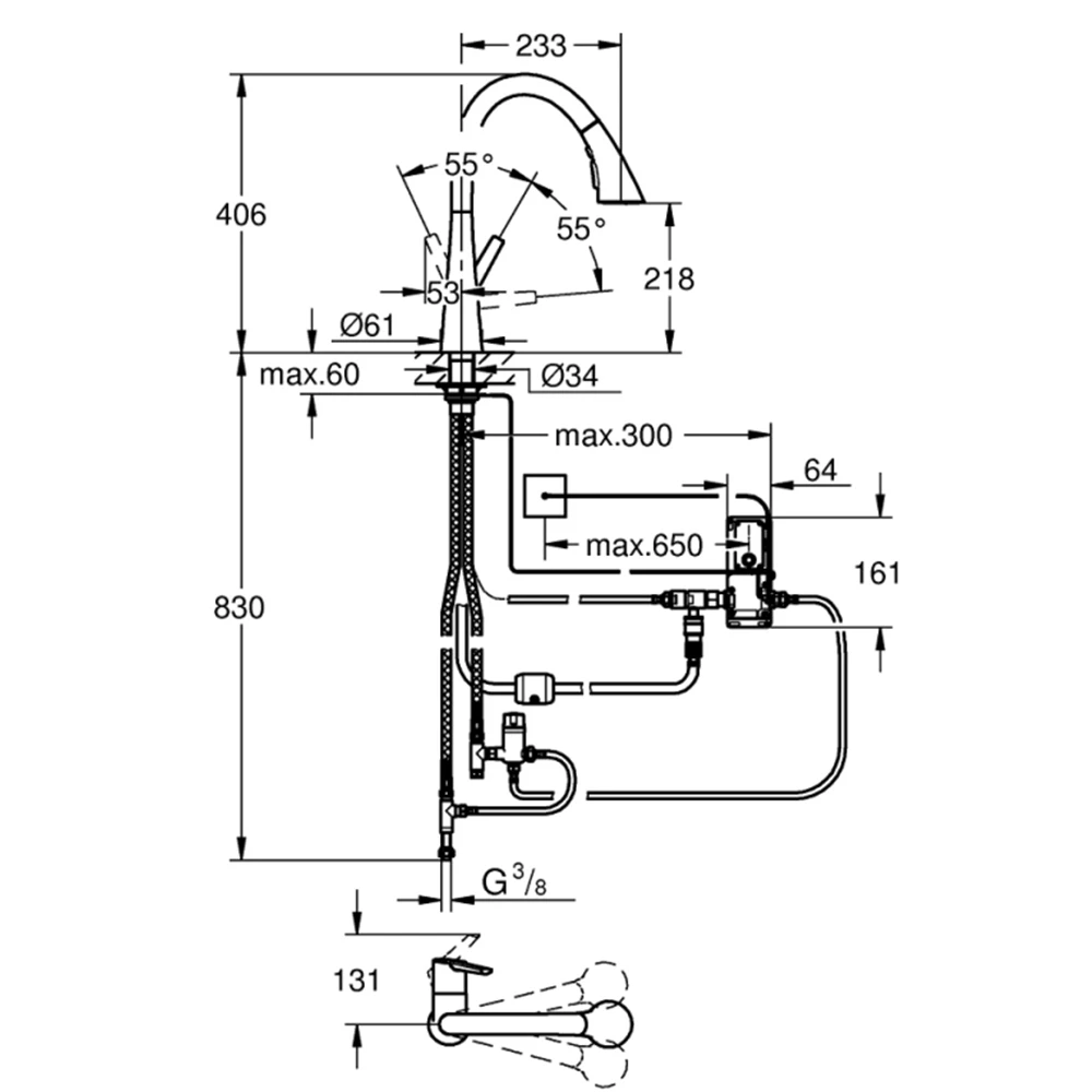 Grohe Zedra Touch 2019 Elektronik Tek Kumandalı Eviye Bataryası - 30219002 Hemen Al