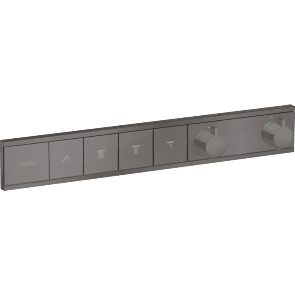 Hansgrohe RainSelect 4 Çıkış İçin Mat Siyah-Krom Termostatik Ankastre Banyo Bataryası - 15382340