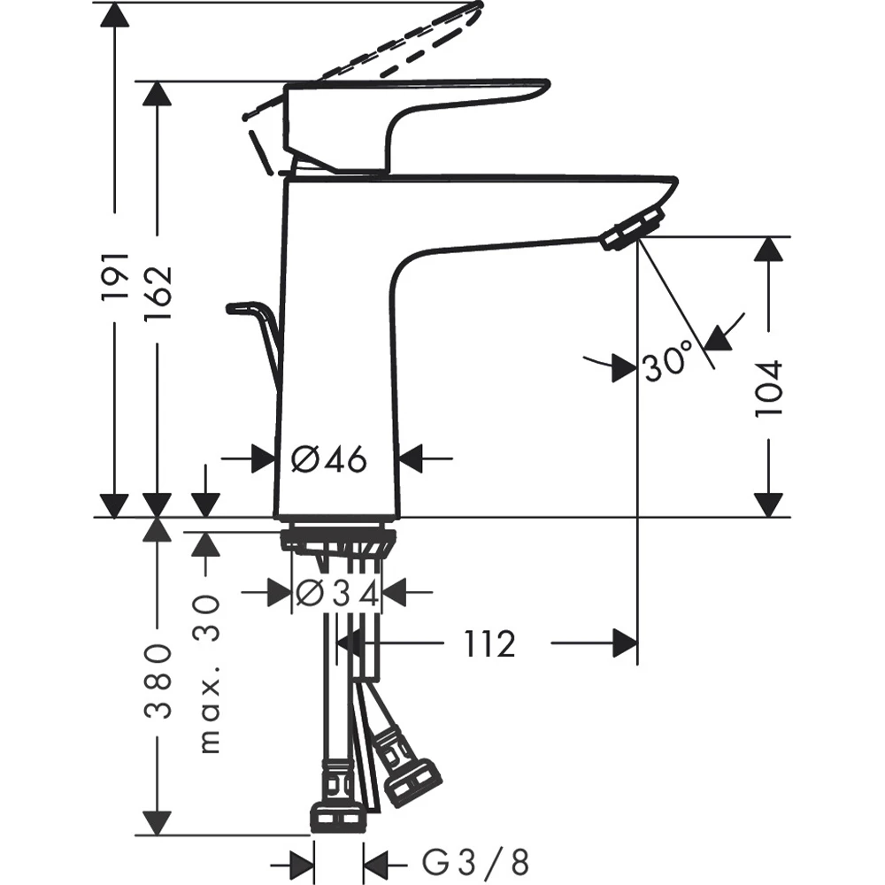 Hansgrohe Talis E 110 Satin Beyaz Lavabo Bataryası 71710700 Hemen Al