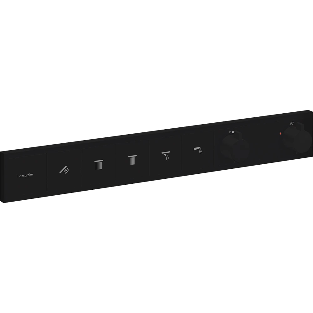 Hansgrohe RainSelect 5 Çıkış İçin Satin Siyah Termostatik Ankastre Banyo Bataryası - 15384670