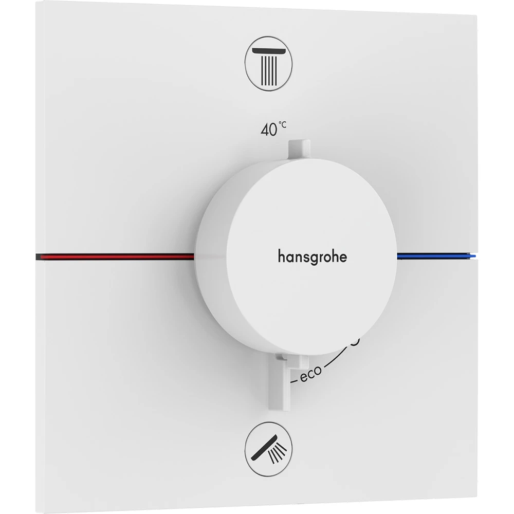 Hansgrohe ShowerSelect Comfort E Satin Beyaz 2 Çıkış İçin Ankastre Termostatik Banyo Bataryası 15572700