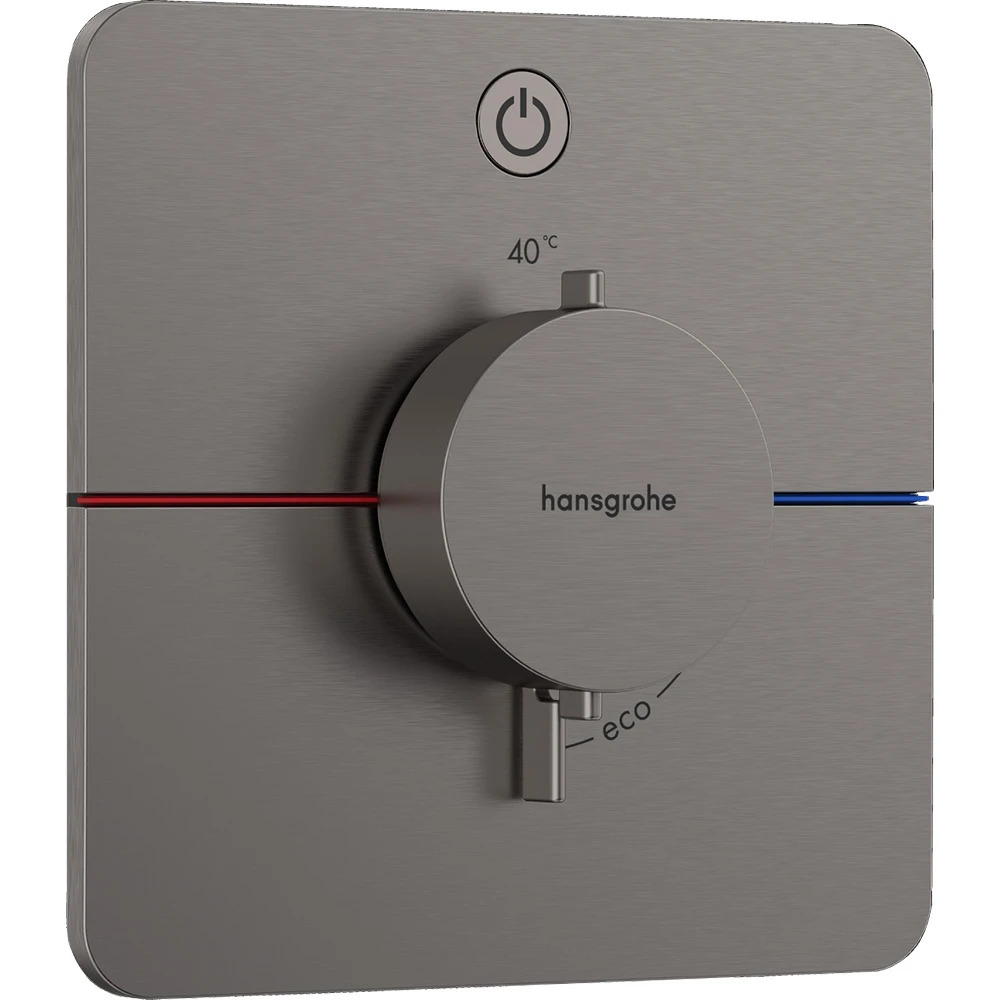 Hansgrohe ShowerSelect Comfort Q Mat Siyah Krom 1 Çıkış İçin Ankastre Termostatik Banyo Bataryası 15581340