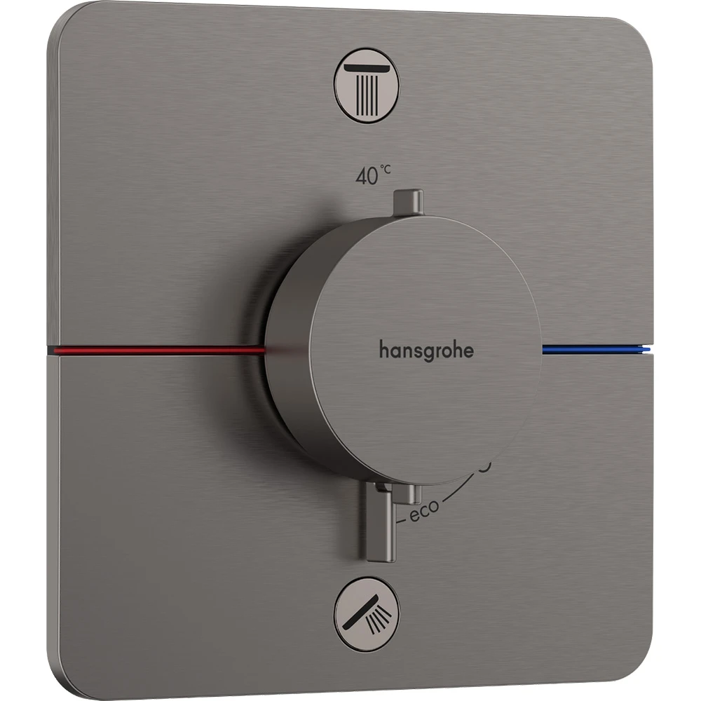 Hansgrohe ShowerSelect Comfort Q Mat Siyah Krom 2 Çıkış İçin Ankastre Termostatik Banyo Bataryası 15583340
