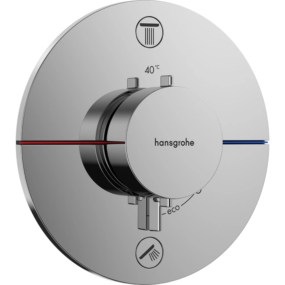 Hansgrohe ShowerSelect Comfort S 2 Çıkış İçin Ankastre Termostatik Banyo Bataryası 15554000