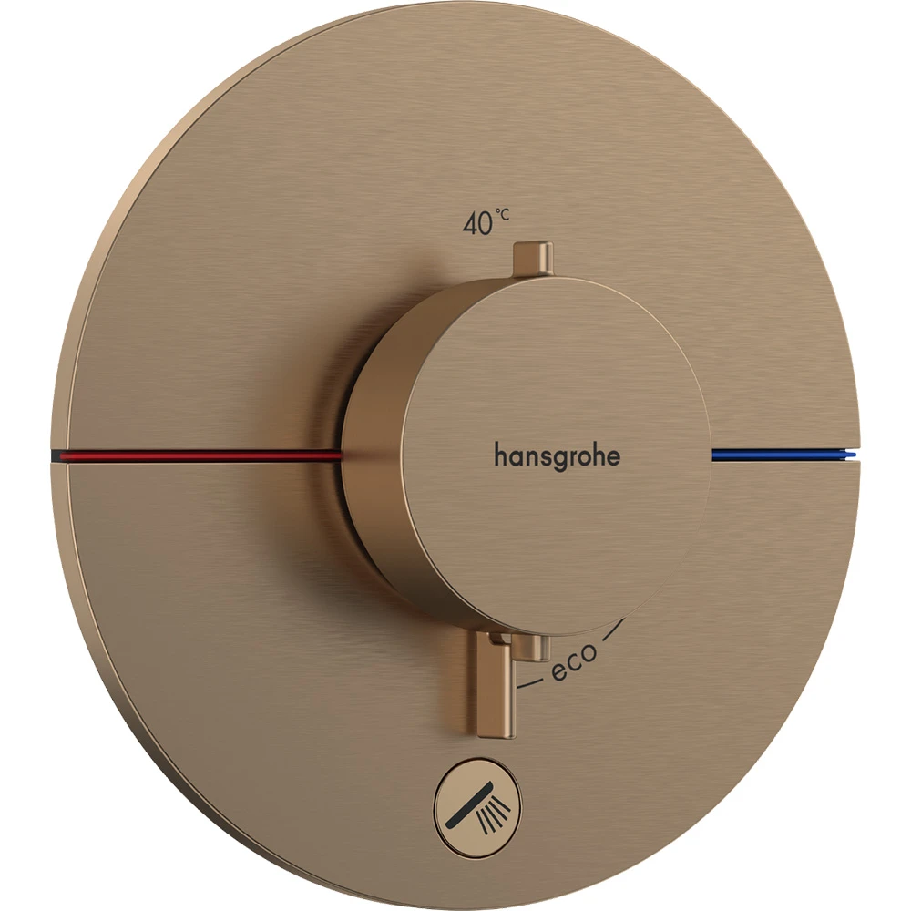 Hansgrohe ShowerSelect Comfort S Mat Bronz 1 Çıkış ve İlave Çıkış İçin Ankastre Termostatik Banyo Bataryası 15562140
