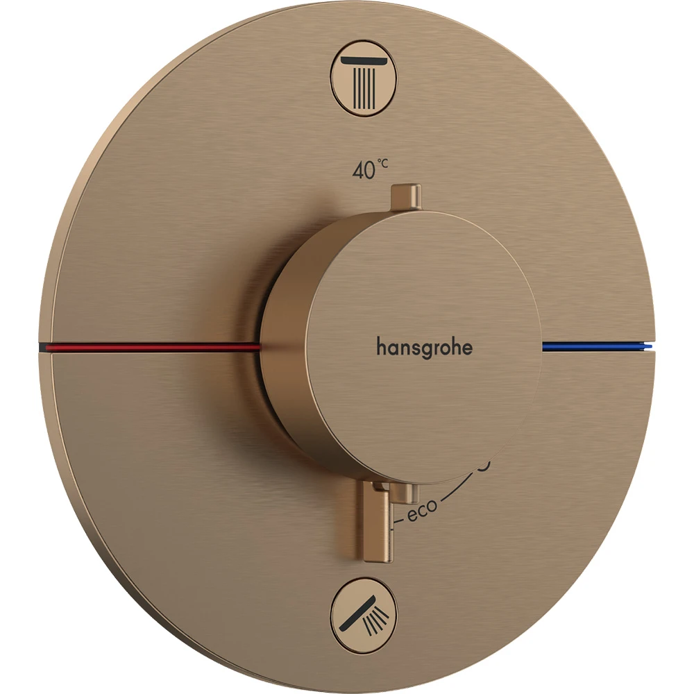 Hansgrohe ShowerSelect Comfort S Mat Bronz 2 Çıkış İçin Ankastre Termostatik Banyo Bataryası 15554140