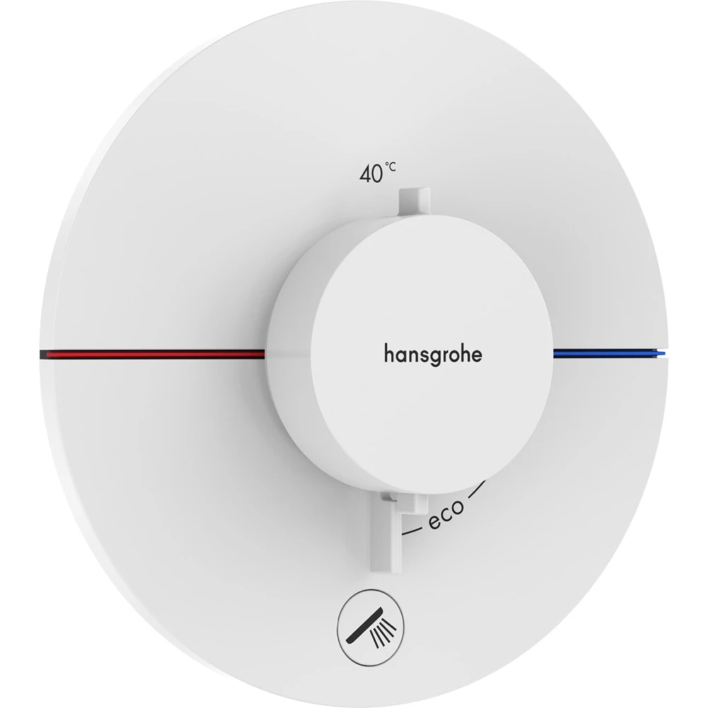 Hansgrohe ShowerSelect Comfort S Satin Beyaz 1 Çıkış ve İlave Çıkış İçin Ankastre Termostatik Banyo Bataryası 15562700