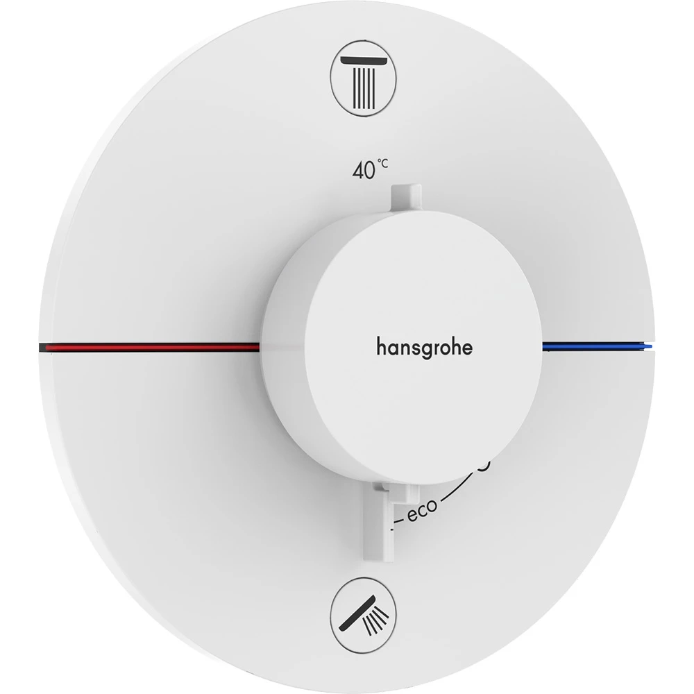 Hansgrohe ShowerSelect Comfort S Satin Beyaz 2 Çıkış İçin Ankastre Termostatik Banyo Bataryası 15556700
