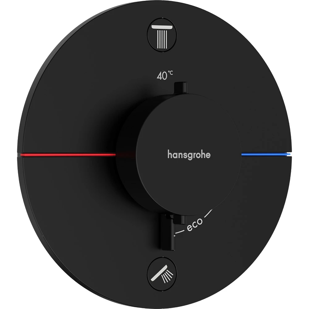 Hansgrohe ShowerSelect Comfort S Satin Siyah 2 Çıkış İçin Ankastre Termostatik Banyo Bataryası 15554670