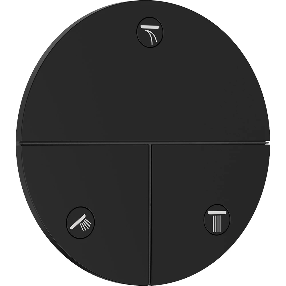 Hansgrohe ShowerSelect Comfort S Satin Siyah Krom S 3 Çıkış İçin Valf Ankastre Termostatik Banyo Bataryası 15558670