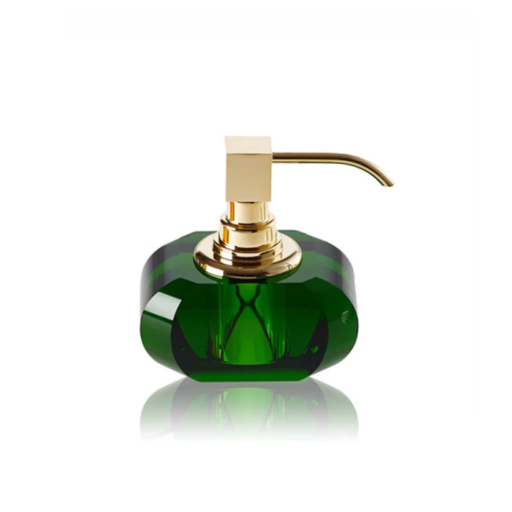 Decor Walther Kristall Mat Altın-Yeşil Tezgah Üstü Sıvı Sabunluk