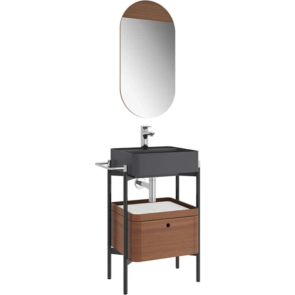 Kale Icon 2.0 50 Cm Kare Antrasit Banyo Dolabı Takımı