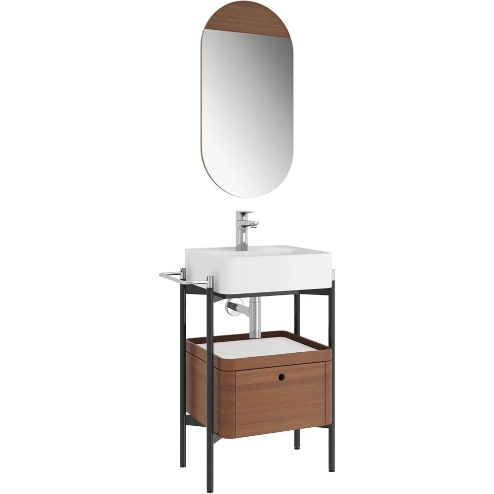 Kale Icon 2.0 50 Cm Kare Mat Beyaz Banyo Dolabı Takımı