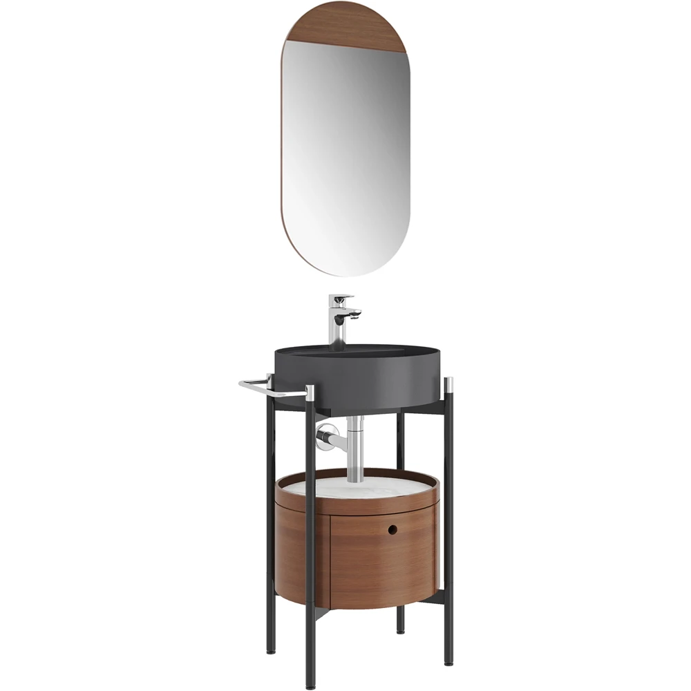 Kale Icon 2.0 50 Cm Yuvarlak Antrasit Banyo Dolabı Takımı