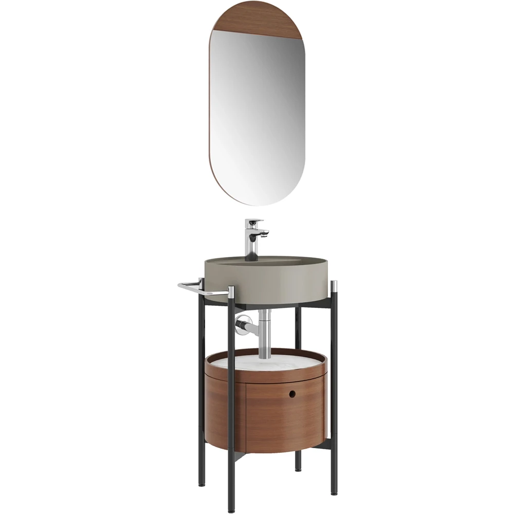 Kale Icon 2.0 50 Cm Yuvarlak Vizon Banyo Dolabı Takımı