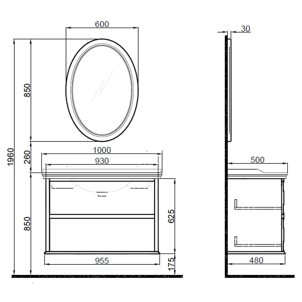 Kale Miro 100 Cm Mat Gri Banyo Dolabı Takımı Hemen Al