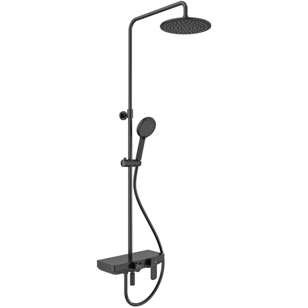 Kale Rain Raflı Siyah 3 Fonksiyonlu Duş Barı
