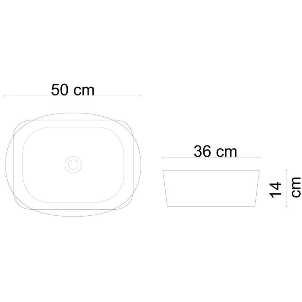 Lena E-W1051MB 50x36 Cm Mat Beyaz Tezgah Üstü Lavabo Hemen Al