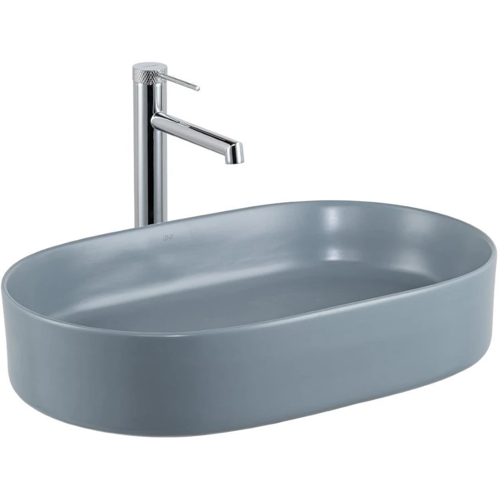 Lena E-W1202MM 60x37 Cm Mat Mavi Tezgah Üstü Lavabo Hemen Al