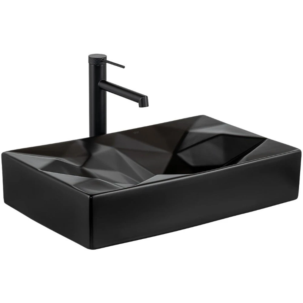 Lena E-W2000MS 56x36 Cm Mat Siyah Tezgah Üstü Lavabo