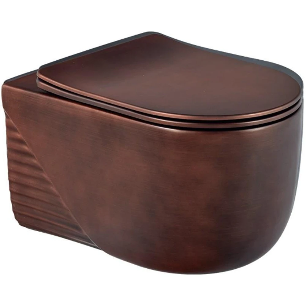 Lena ET-H5110C Mat Bakır Kanalsız Asma Klozet Takımı