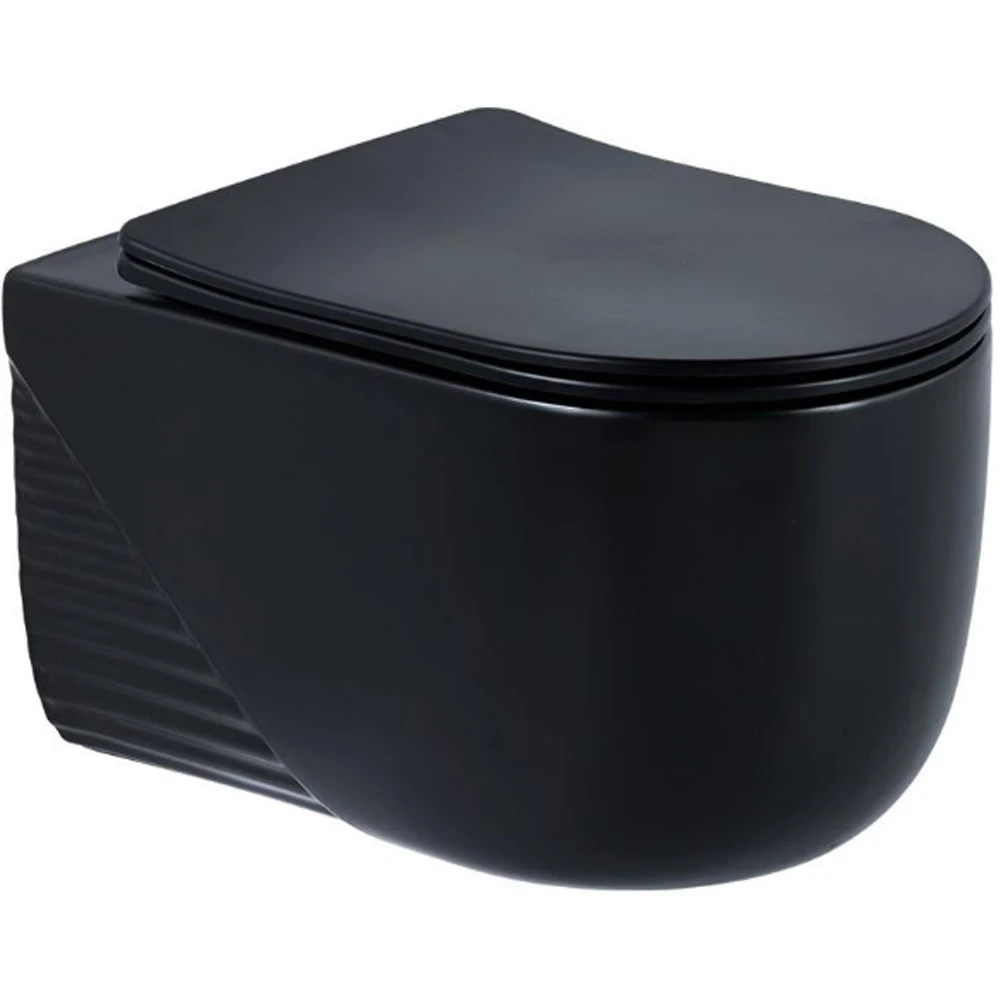 Lena ET-H5110MS Mat Siyah Kanalsız Asma Klozet Takımı