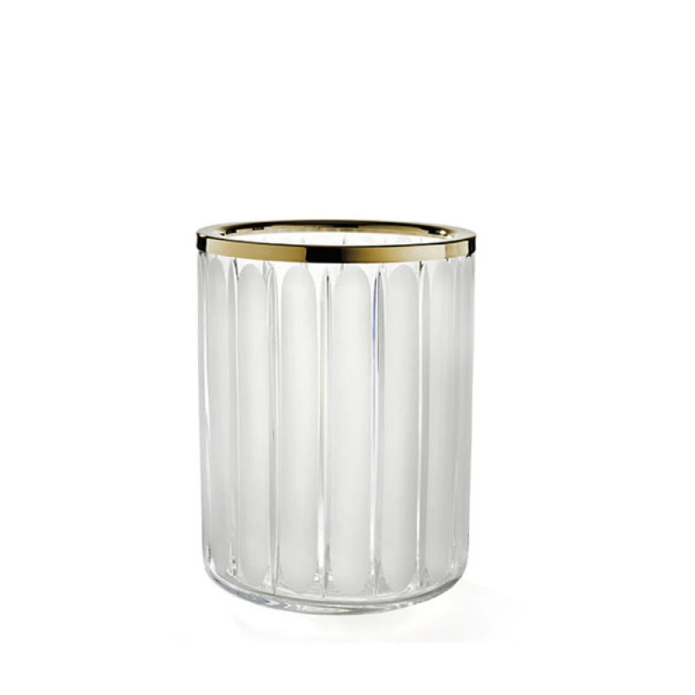 3sc Montblanc Buzlu Cam-Altın Açık Çöp Kovası