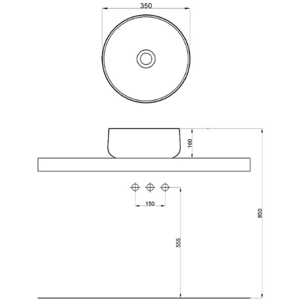 Newarc Sonic 35 Cm Tezgah Üstü Lavabo - ART.L.004 Hemen Al