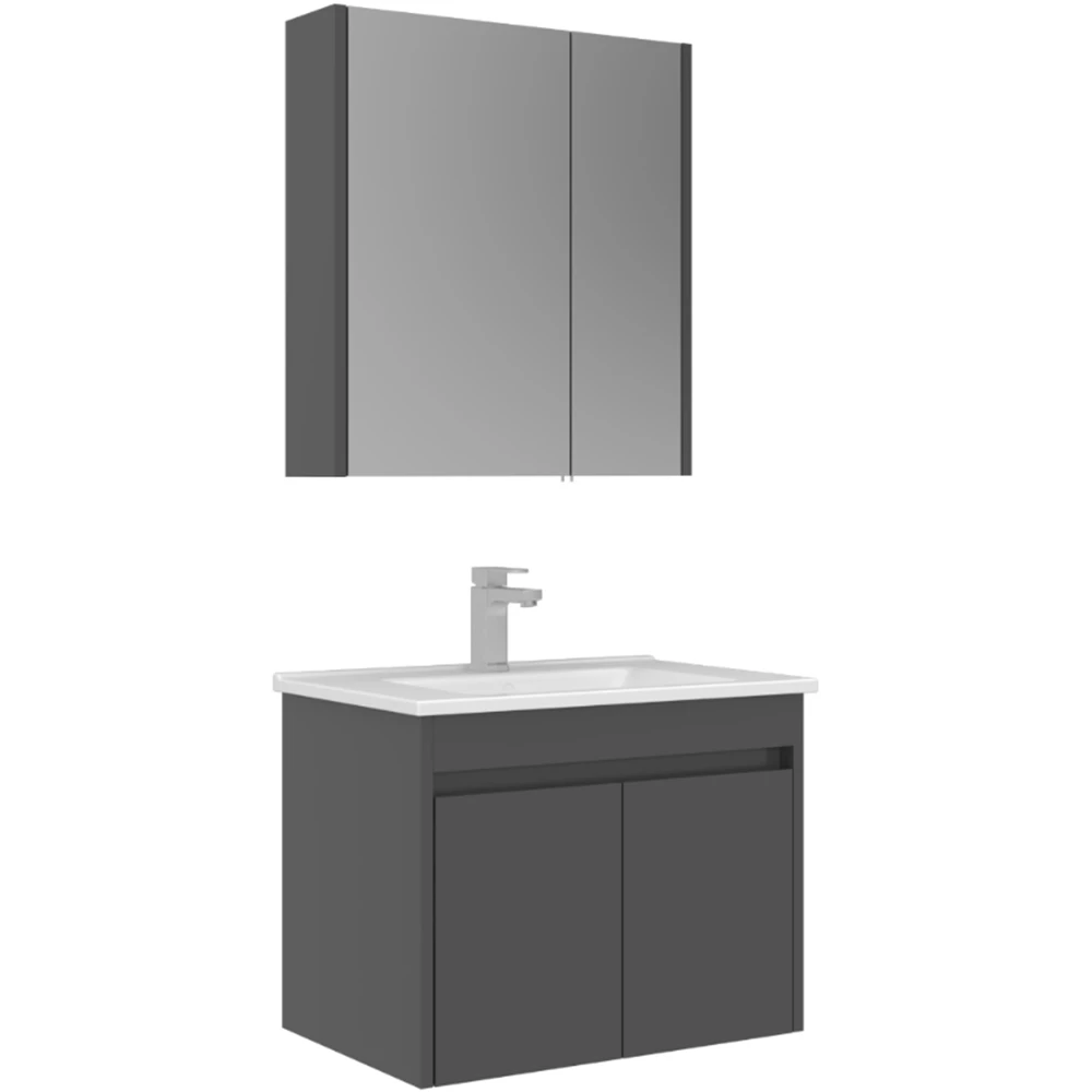 Orka Arno 65 Cm Parlak Gri Banyo Dolabı Takımı - 5008775