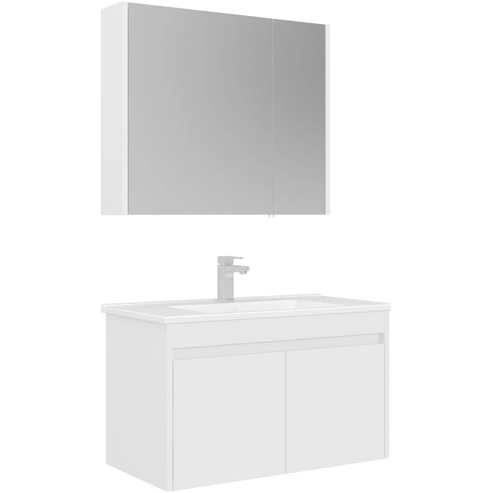 Orka Arno 85 Cm Parlak Beyaz Banyo Dolabı Takımı - 5008789