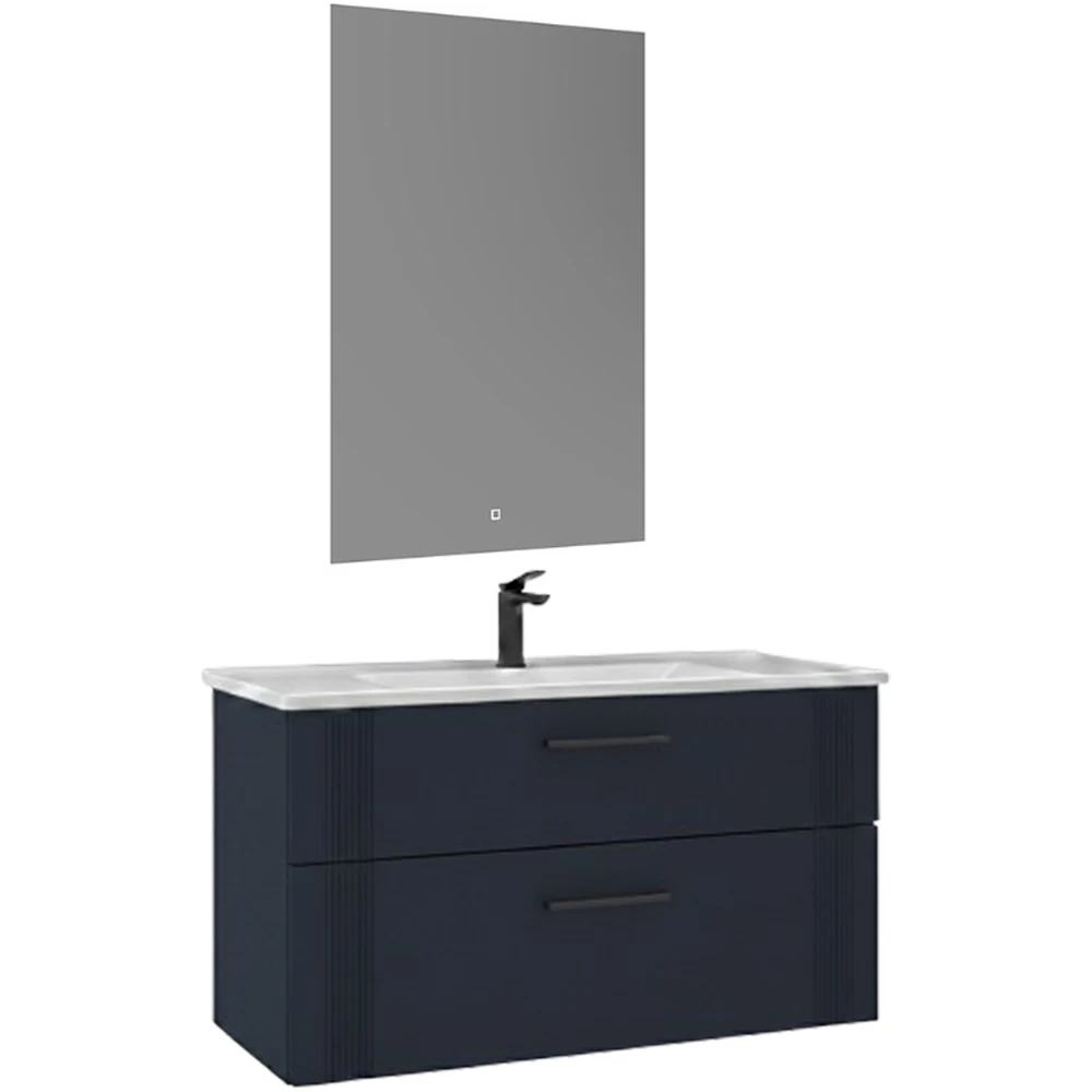 Orka Bari 100 Cm Mat Lacivert Banyo Dolabı Takımı - 5007157