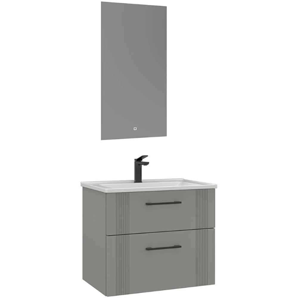 Orka Bari 65 Cm Mat Kaşmir Banyo Dolabı Takımı - 5006574