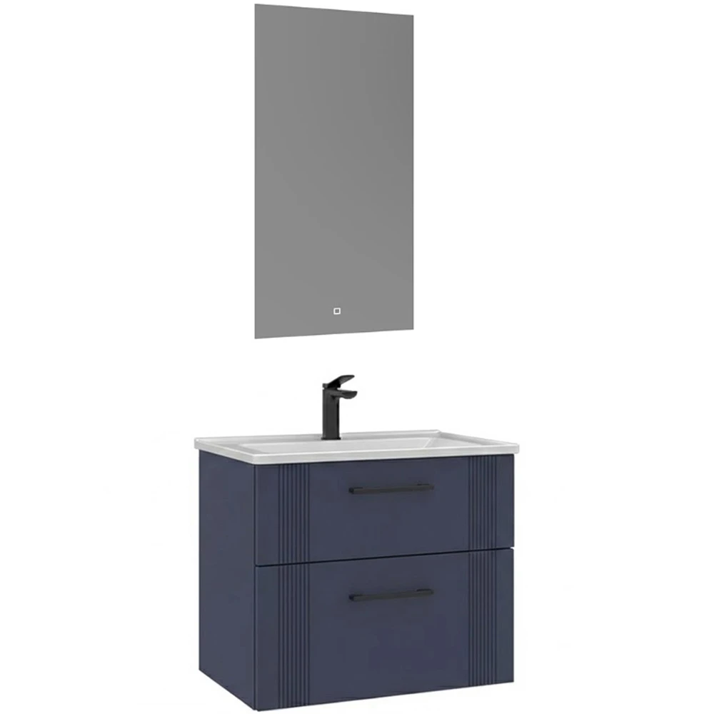 Orka Bari 65 Cm Mat Lacivert Banyo Dolabı Takımı - 5007151