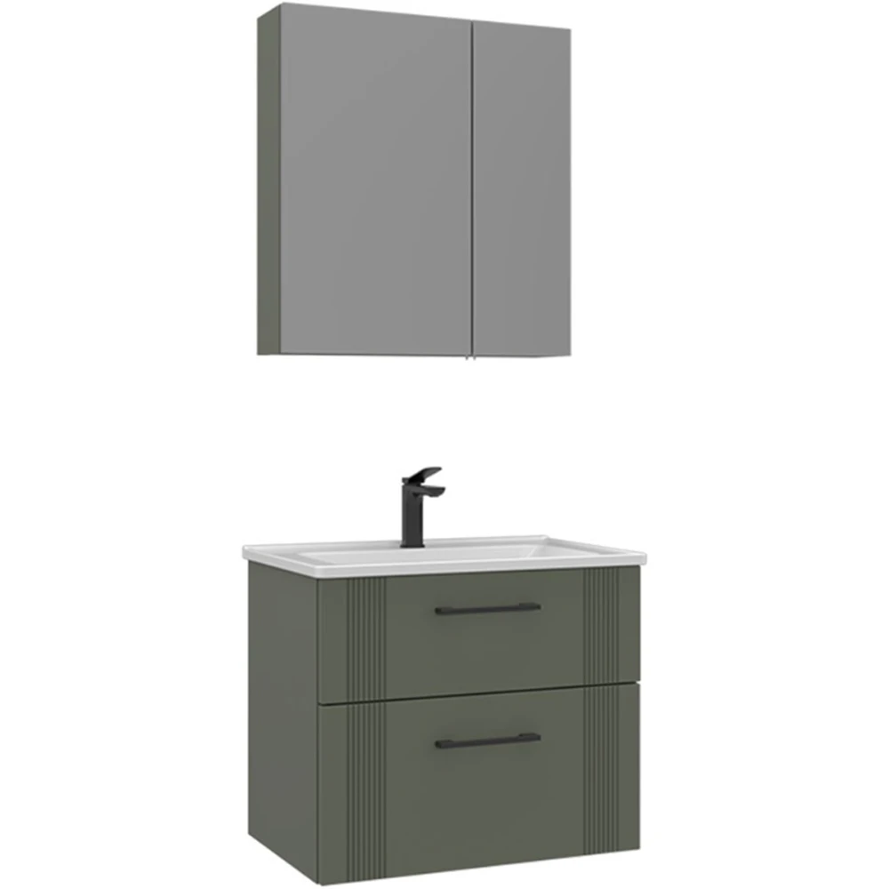 Orka Bari 65 Cm Mat Yeşil Banyo Dolabı Takımı - 5006585