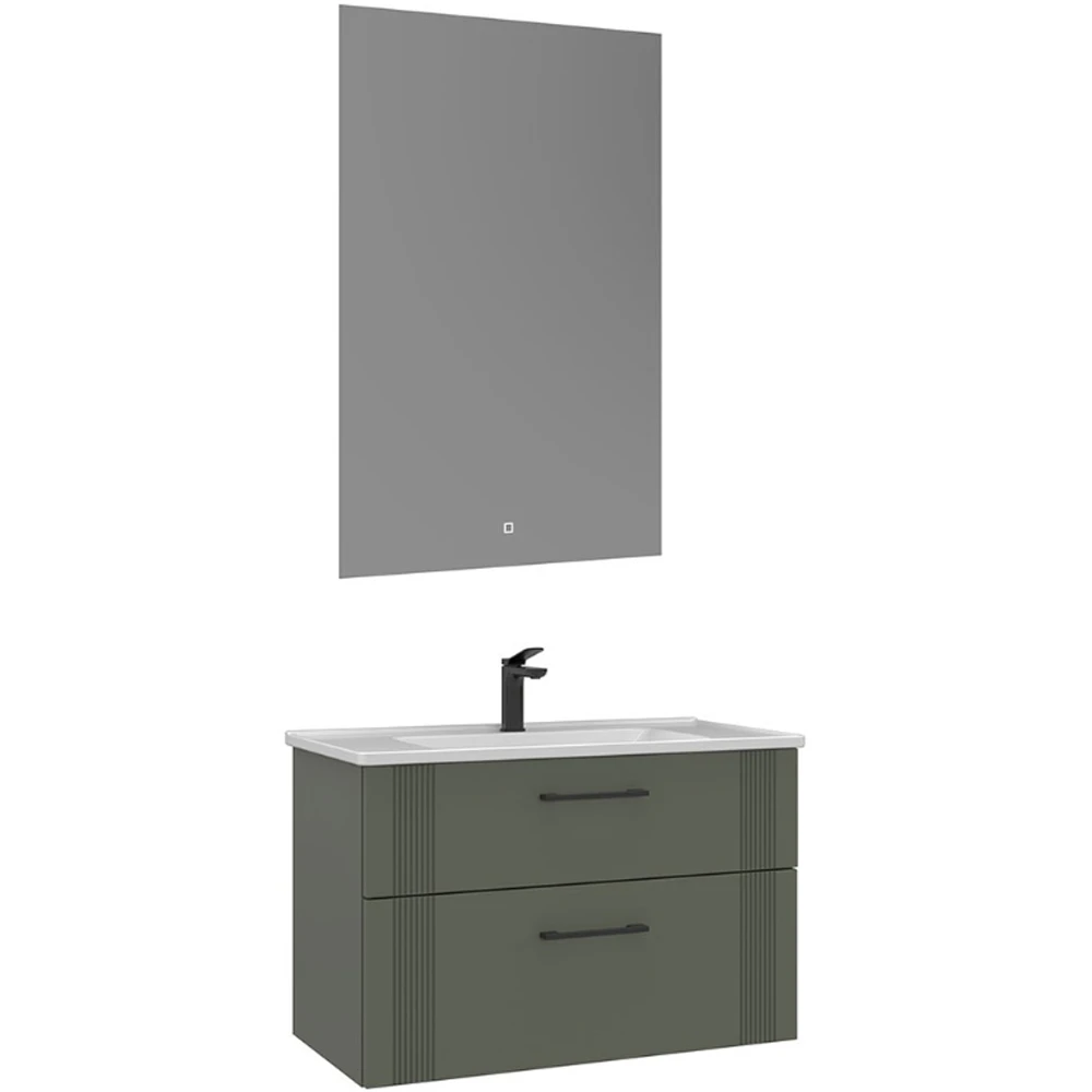 Orka Bari 85 Cm Mat Yeşil Banyo Dolabı Takımı - 5006577