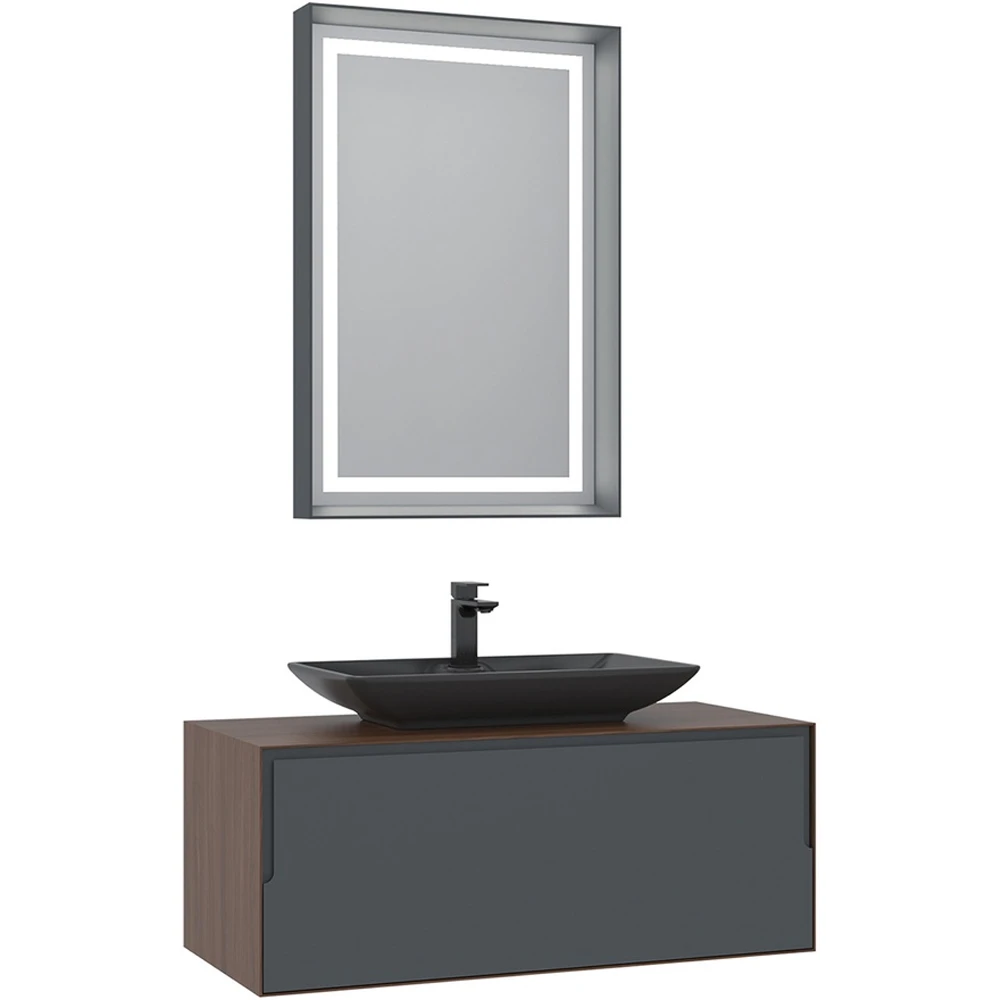 Orka Craft 100 Cm Ceviz-Antrasit Banyo Dolabı Takımı - 5000145