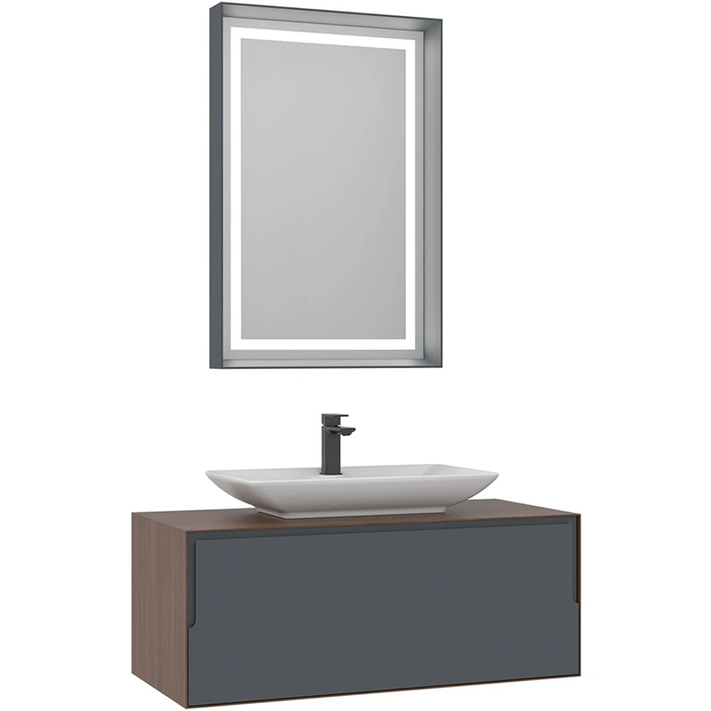 Orka Craft 100 Cm Ceviz-Antrasit Banyo Dolabı Takımı - 5003430