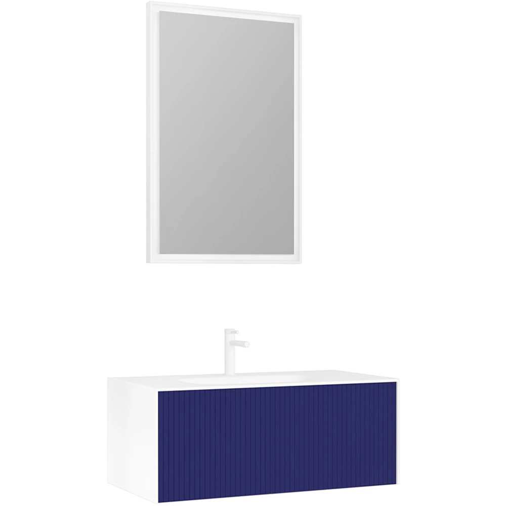 Orka Cube 100 Cm Mat Lacivert Banyo Dolabı Takımı