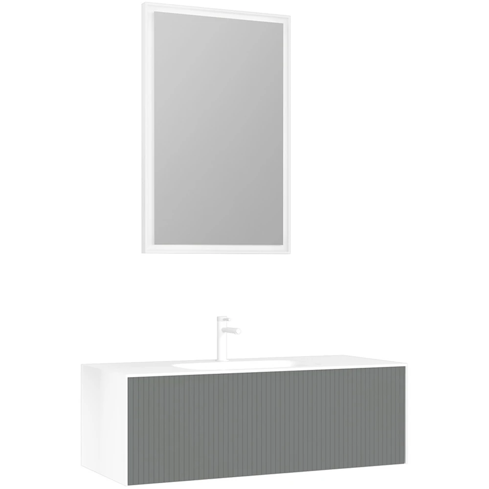 Orka Cube 120 Cm Mat Gri Banyo Dolabı Takımı