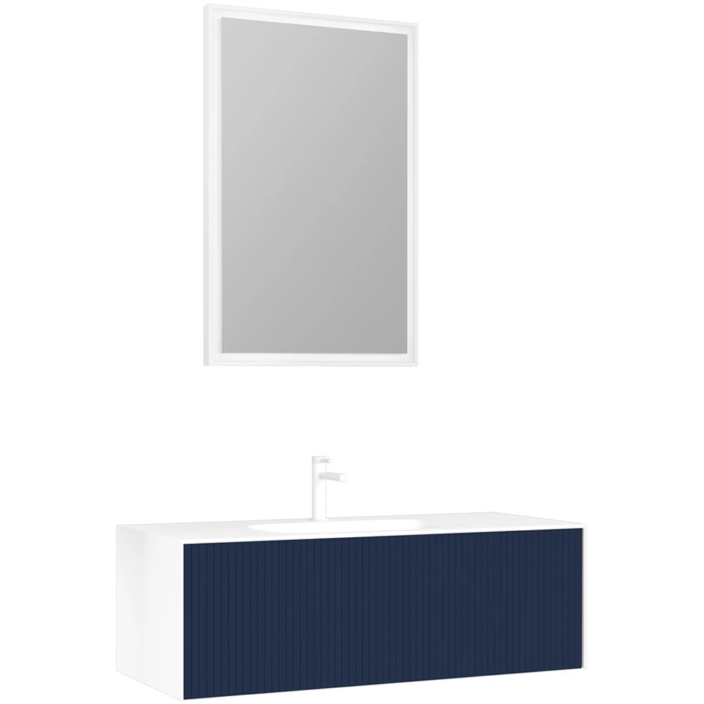 Orka Cube 120 Cm Mat Lacivert Banyo Dolabı Takımı